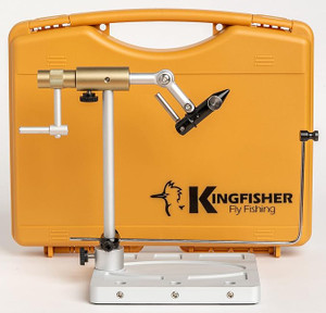 Kingfisher Fly Fishing Clarkfork True Rotary Fly Tying Vise, Gold
