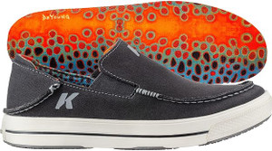Fish Moc Brown Trout w/ Fixed Kling-On Deck Sole, Black