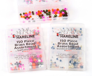 Hareline Brass Fly Tying Bead 150 Piece Assortment