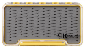 Kingfisher Fly Fishing Slim Waterproof Fly Box Teardrop Silicone Insert