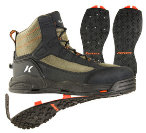 Korkers Greenback Fishing Wading Boot w/ Kling-On & Studded Kling-On Soles